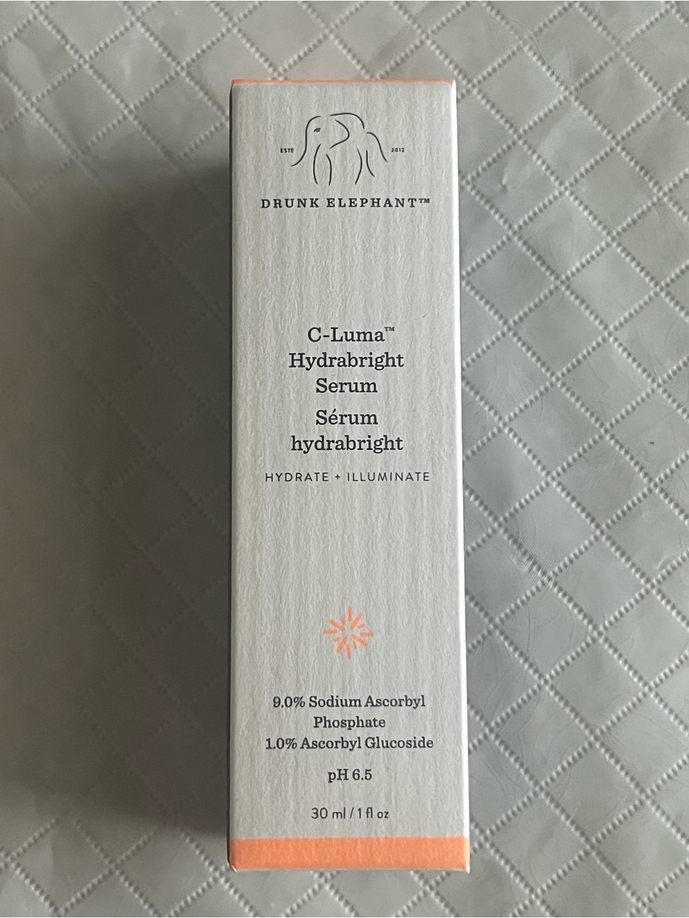 Drunk Elephant C-Luma Hydrabright Serum — White with Peach Accent